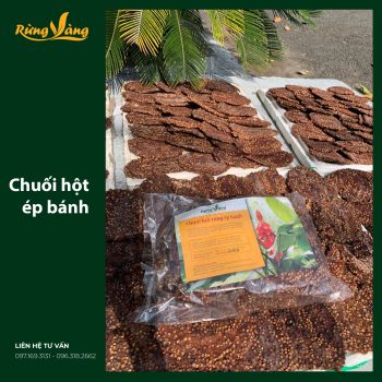 Chuối hột rừng Tây Nguyên – quả chín – bóc vỏ, ép thành miếng: