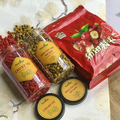 combo táo đỏ kỷ tử hoa cúc chi