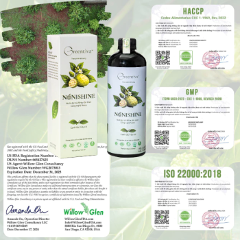 Nước ép nhàu lên men nano NONISHINE 500ml